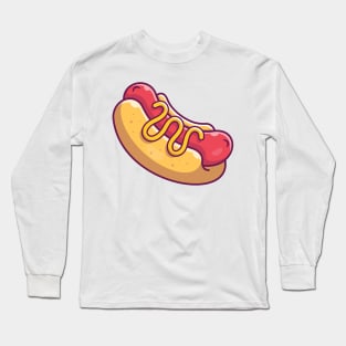 Hotdog cartoon Long Sleeve T-Shirt